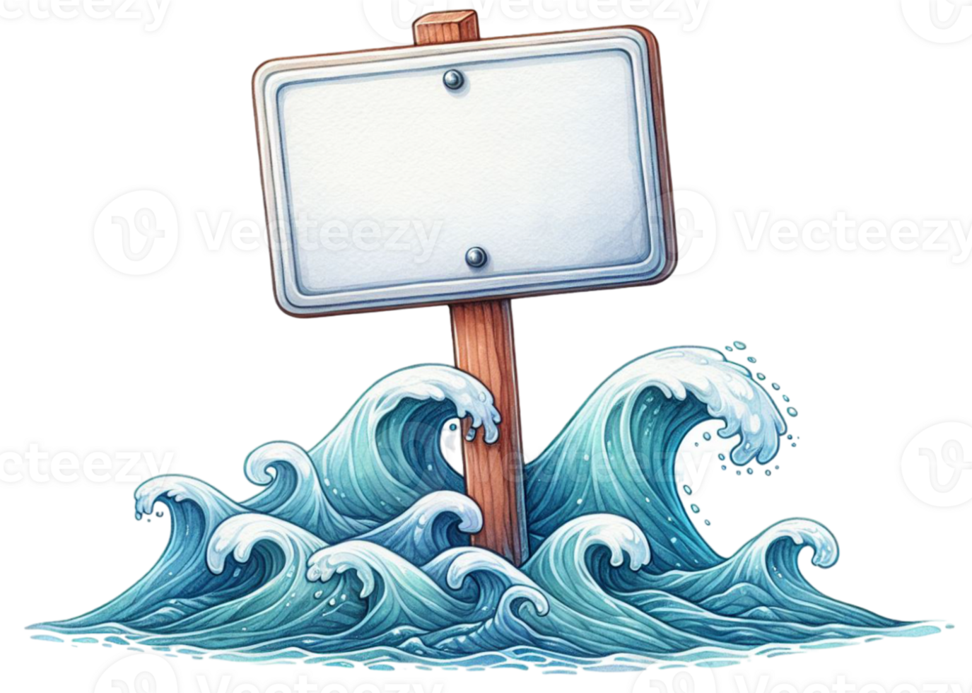aigenerated sign on the ocean with waves png