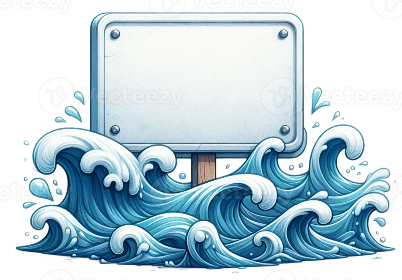 aigenerated sign on the ocean with waves png