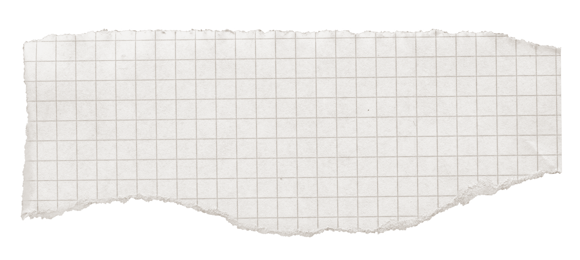 White Ripped Paper Scrap. Graph Paper with Torn Edge, Scrapbook Sticky Notes, Notebook Page png