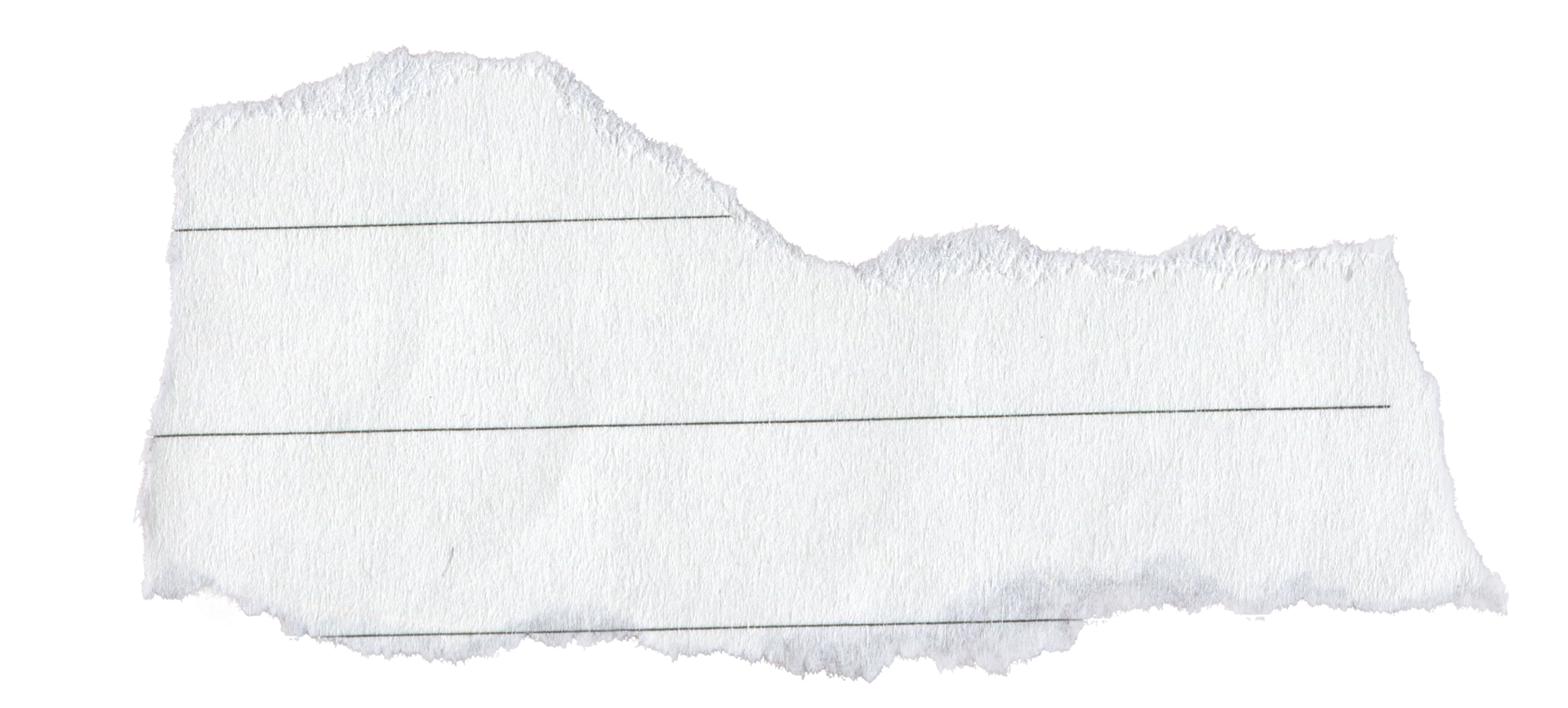 White Lined Ripped Paper Strip. Scrap Paper with Torn Edge, Scrapbook Sticky Notes, Notebook Page png