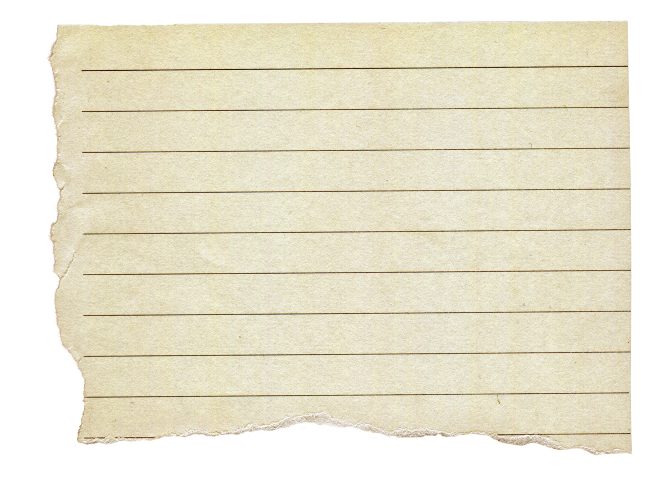Vintage Lined Ripped Paper Strip. Scrap Paper with Torn Edge, Scrapbook Sticky Notes, Notebook Page png