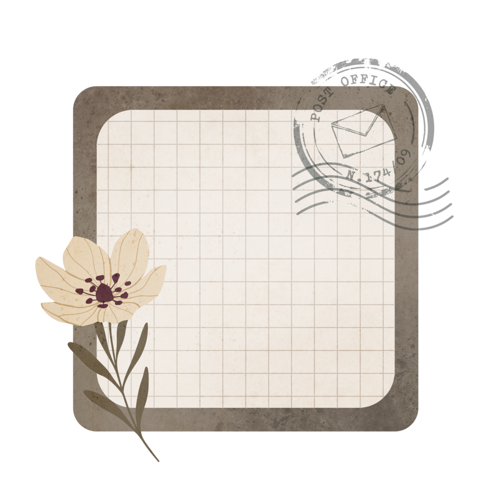 Vintage Scrapbook Sticky Notes. Scrapbook Memo Isolated on Transparent Background png