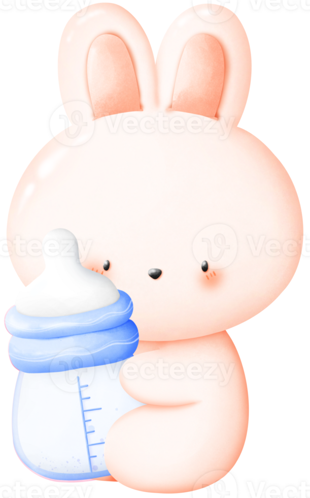 Rabbit with baby bottle png