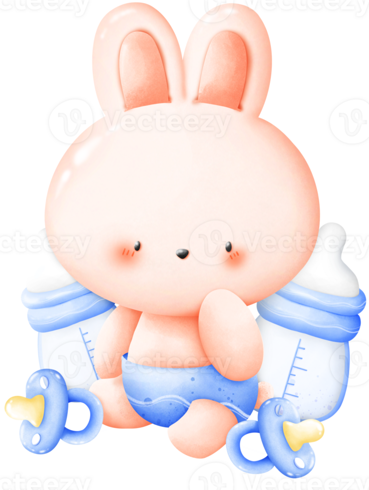 Rabbit with baby bottle png
