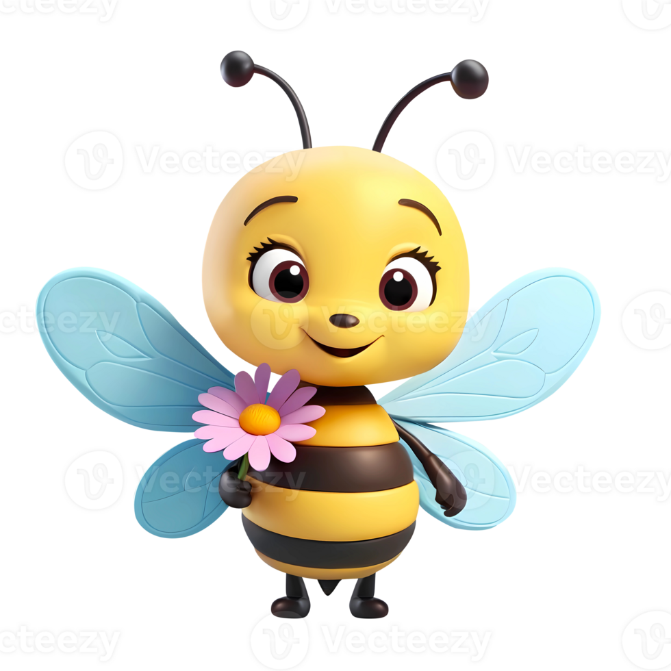 3d bee cartoon character png