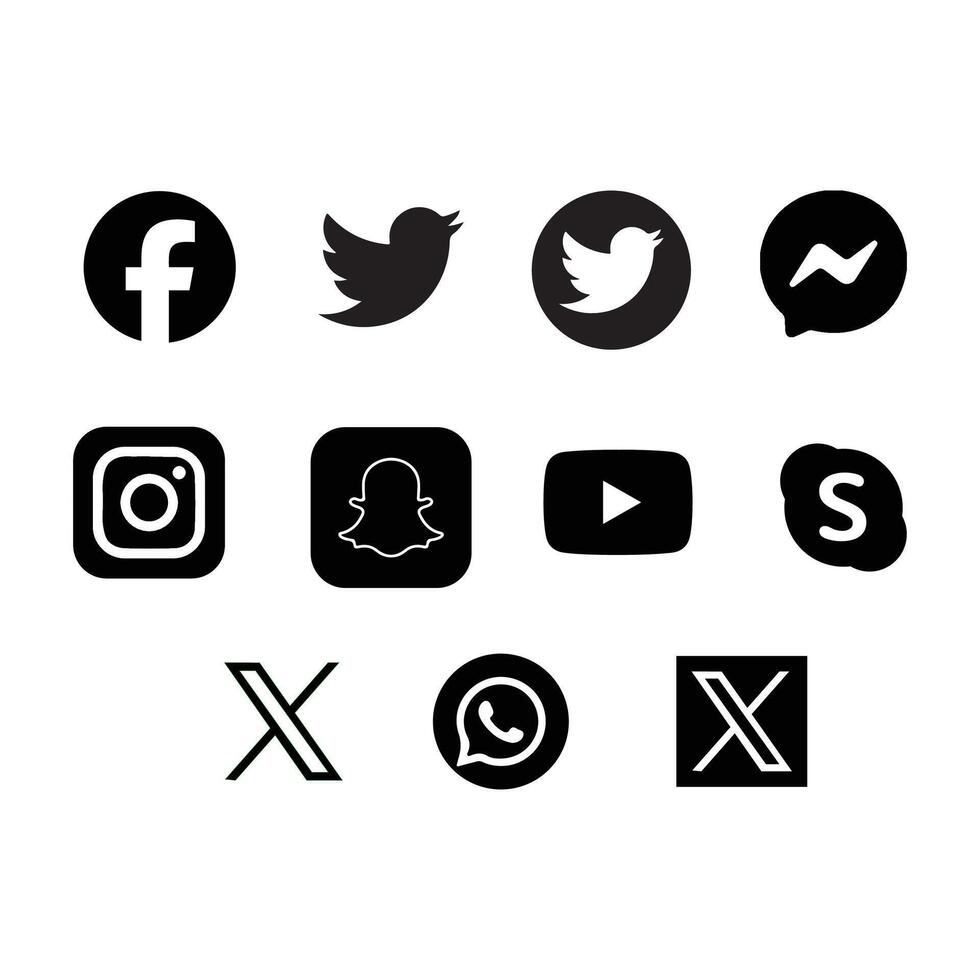 Realistic social media logotype vector