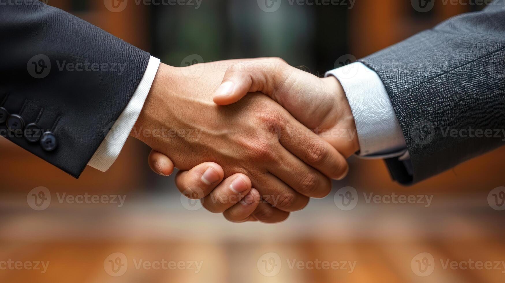 Two individuals in close proximity, engaging in a handshake gesture photo