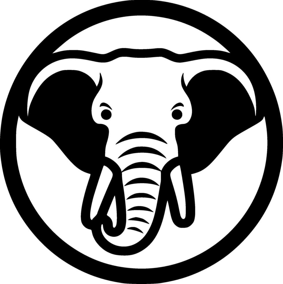 elefante, negro y blanco ilustración vector