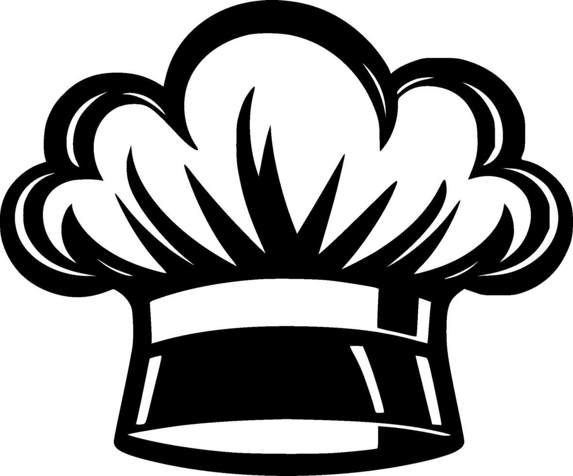 cocinero sombrero, negro y blanco ilustración vector