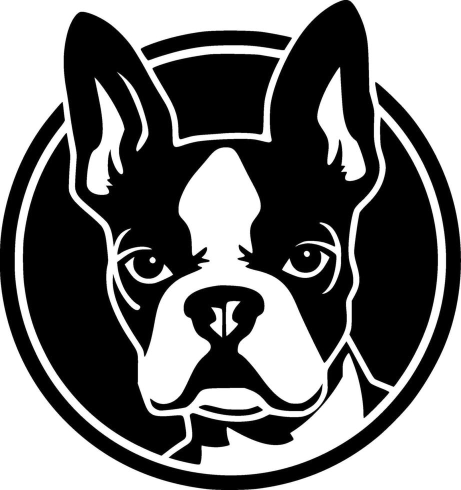 Boston Terrier, Black and White illustration vector