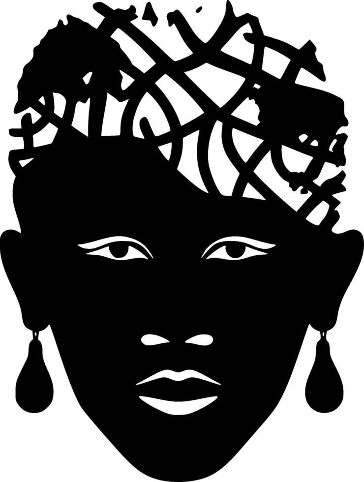 África - negro y blanco aislado icono - ilustración vector