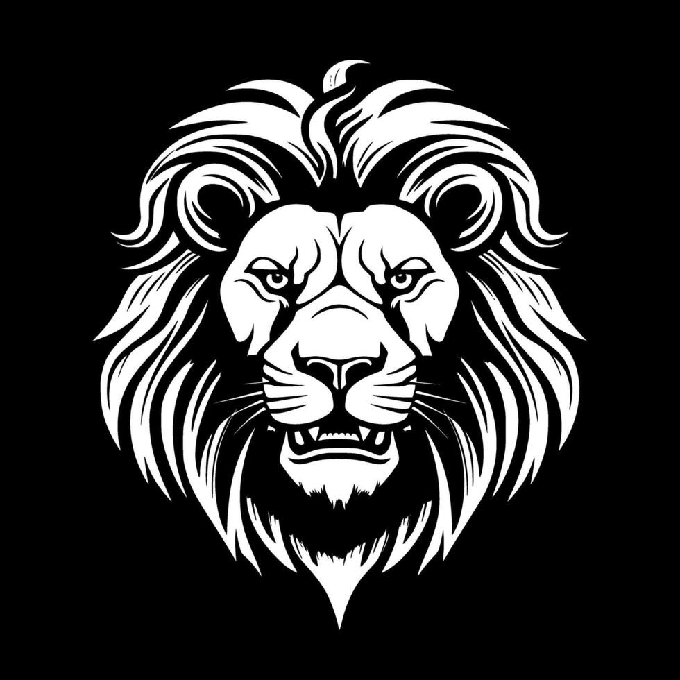 Lion, Black and White illustration vector