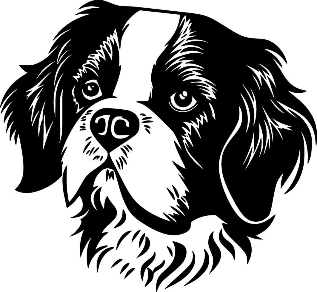 terrier - negro y blanco aislado icono - ilustración vector