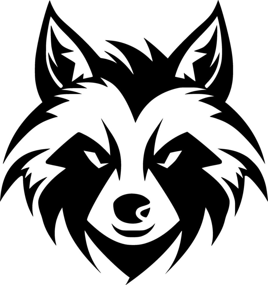 Raccoon, Black and White illustration vector