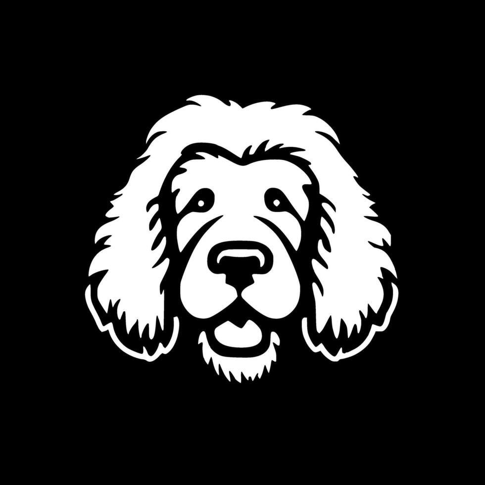 Poodle Dog, Black and White illustration vector