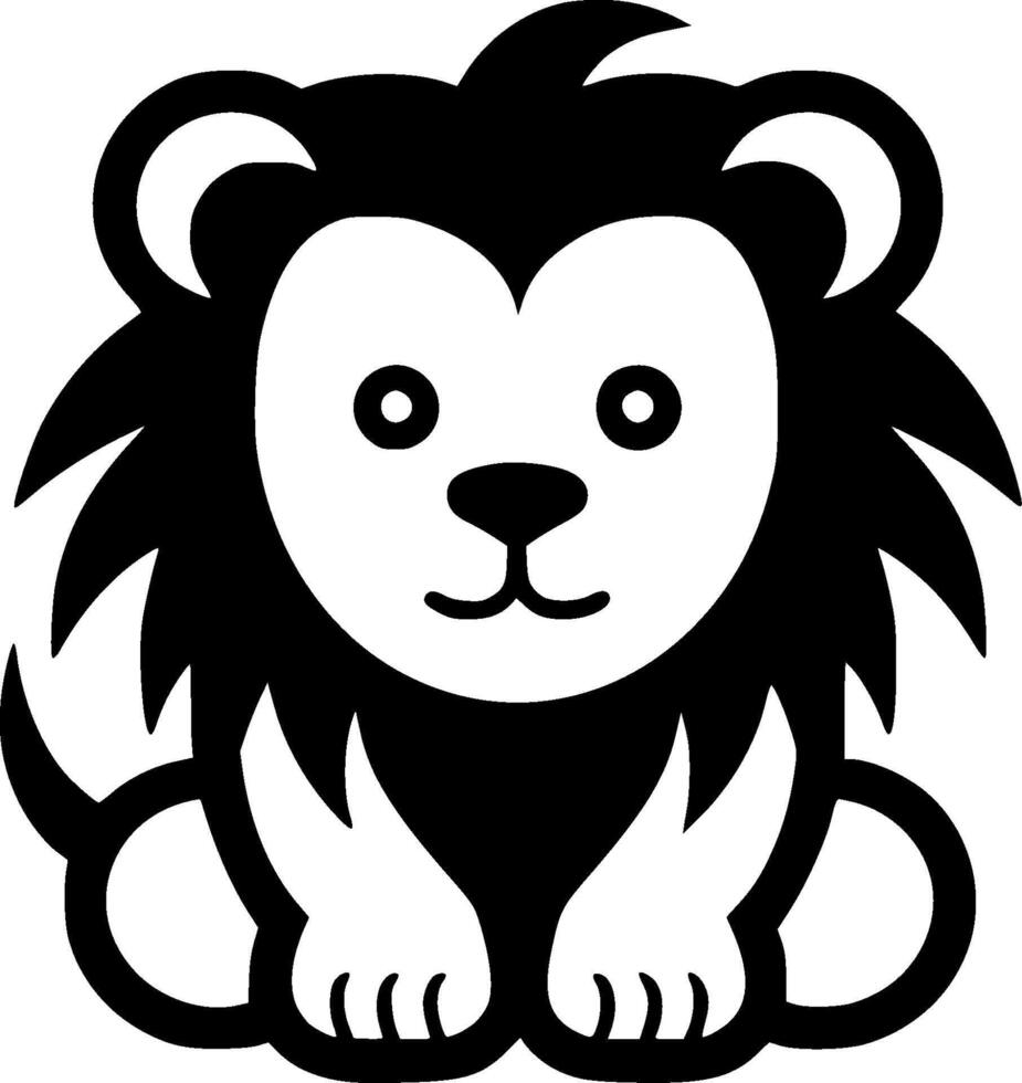 Lion Baby, Minimalist and Simple Silhouette - illustration vector