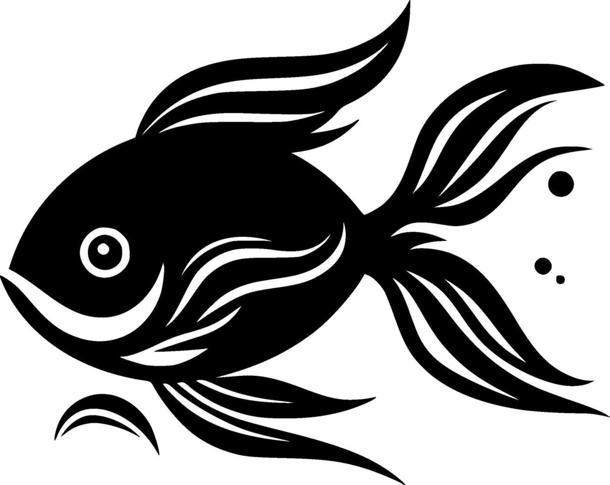 Goldfish, Minimalist and Simple Silhouette - illustration vector