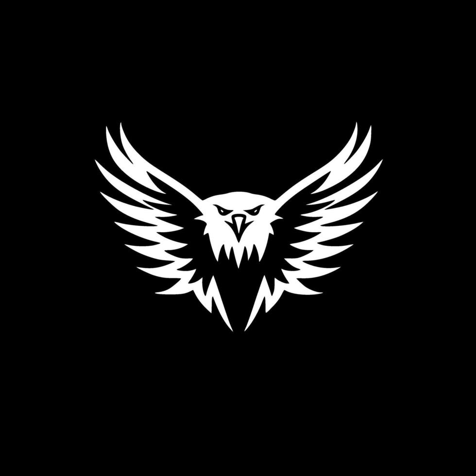 Eagle - Black and White Isolated Icon - illustration vector