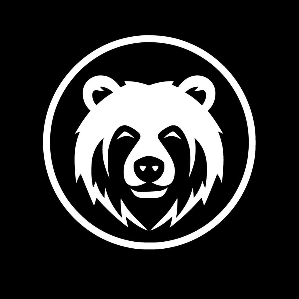 oso, ilustración en blanco y negro vector