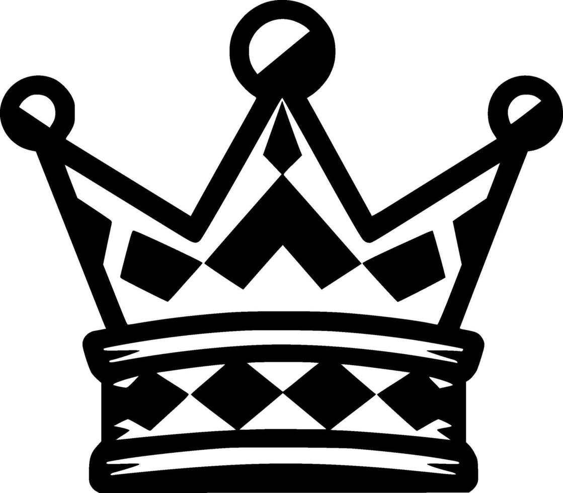 Crown, Black and White illustration vector