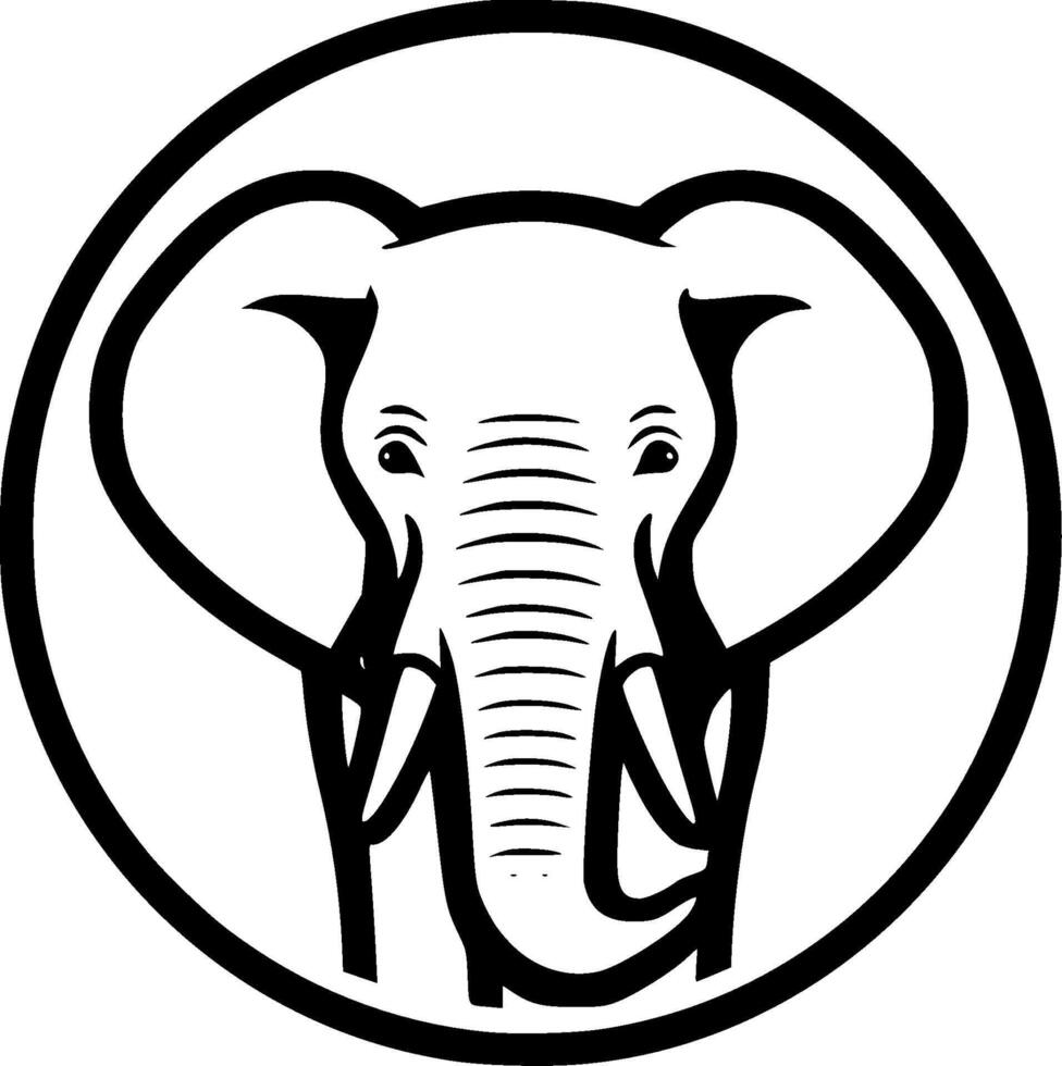 elefante - minimalista y plano logo - ilustración vector