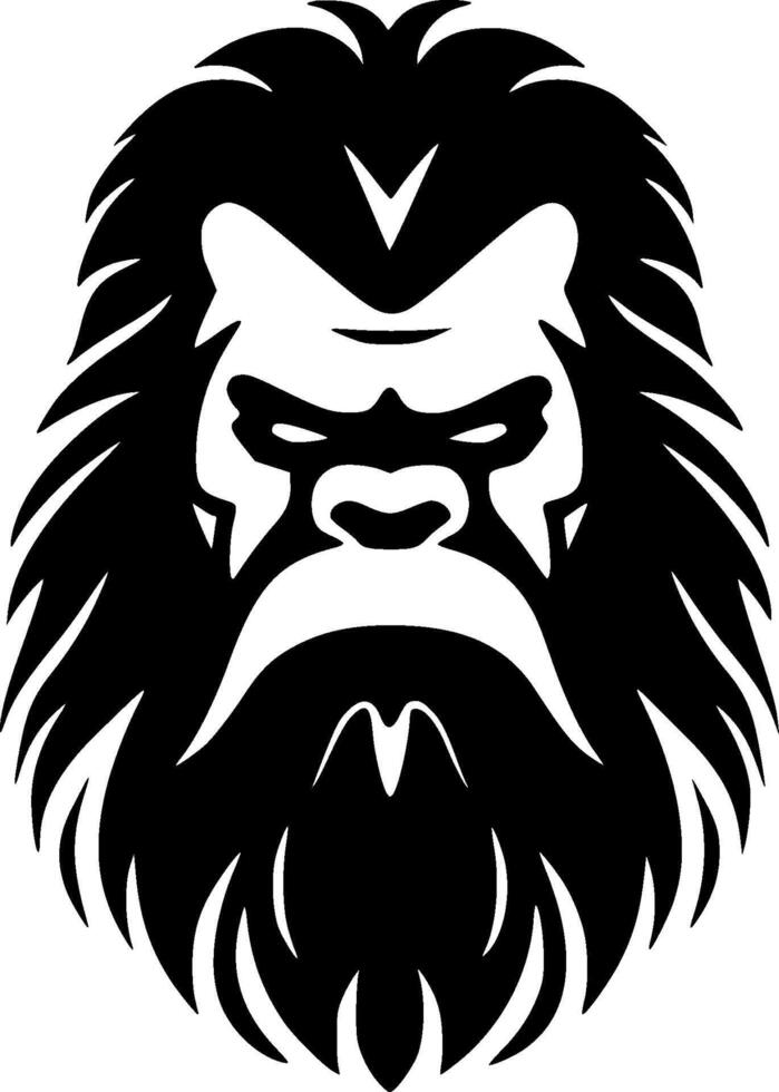 Bigfoot - Black and White Isolated Icon - illustration vector