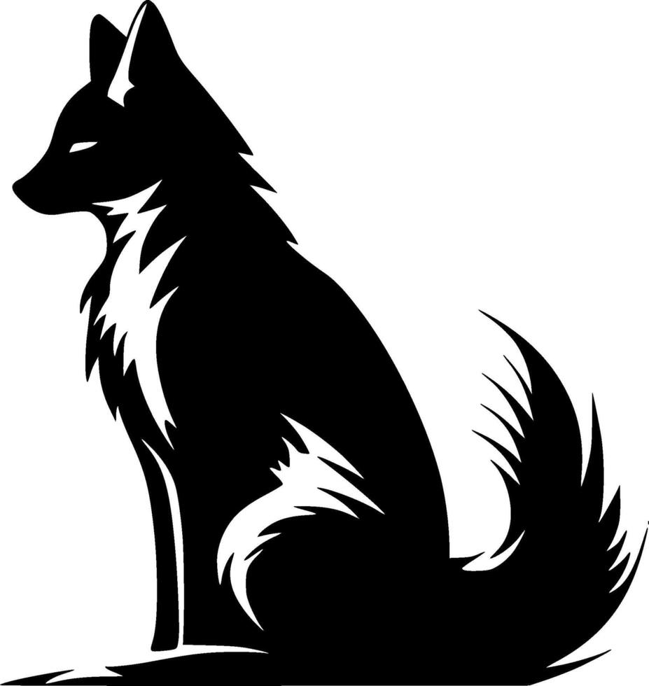 Fox, Black and White illustration vector