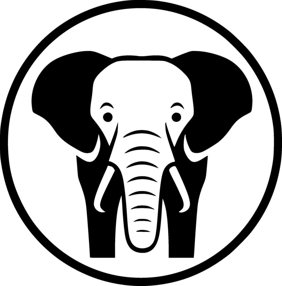elefante - minimalista y plano logo - ilustración vector