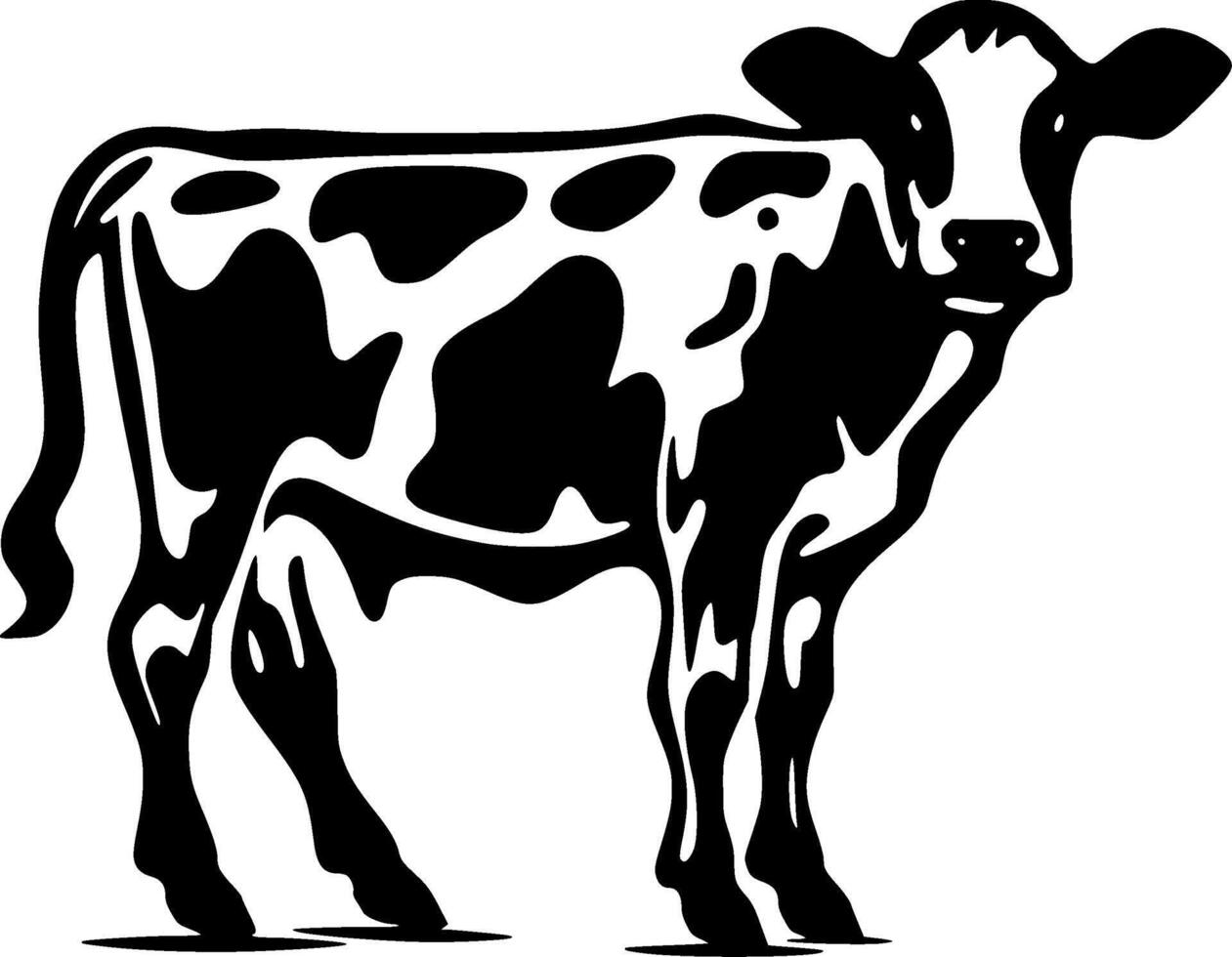 vaca - minimalista y plano logo - ilustración vector