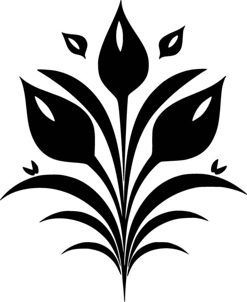 Flowers, Black and White illustration vector
