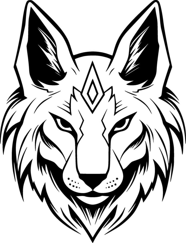 Lynx, Black and White illustration vector