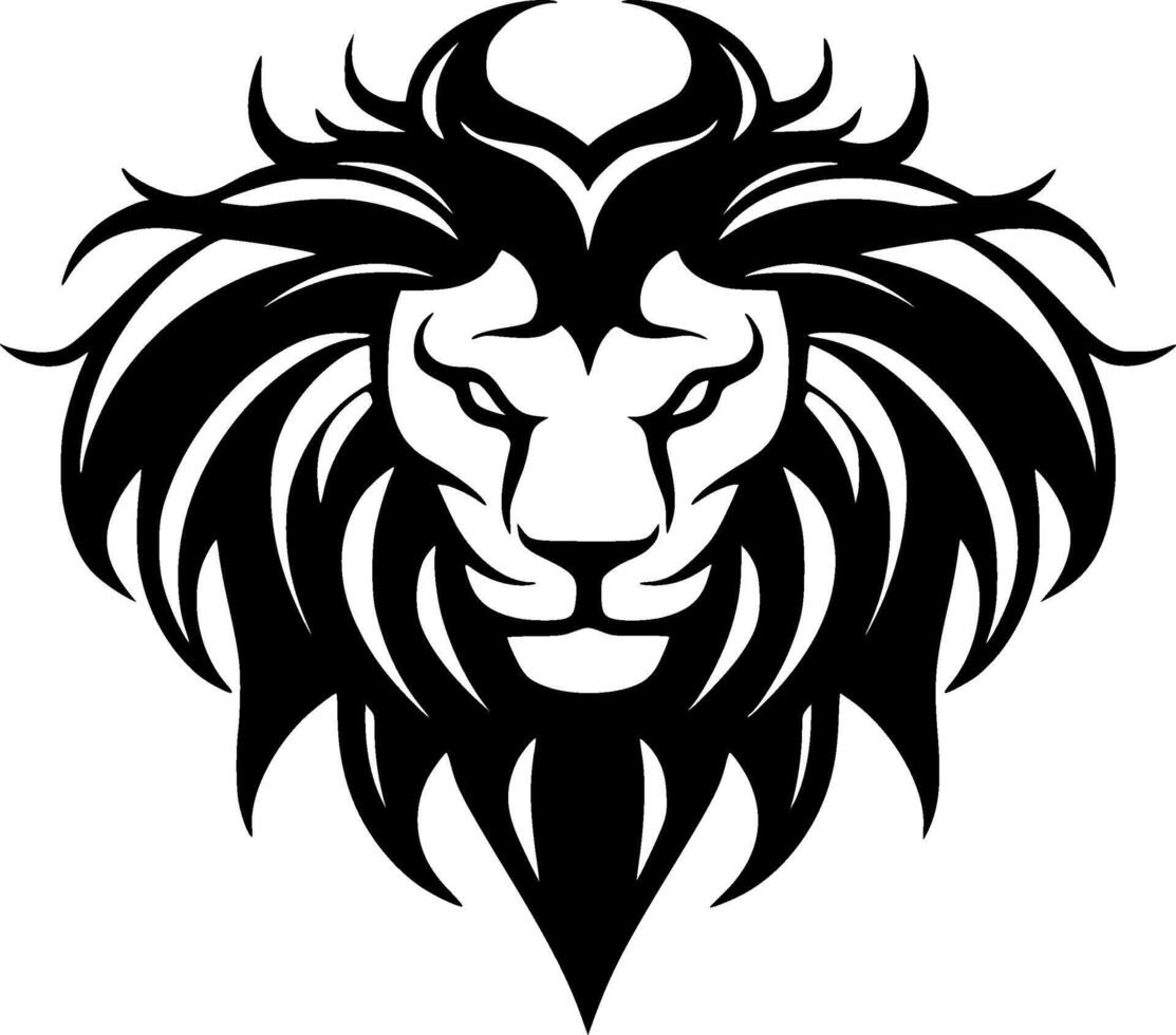 Lion, Black and White illustration vector