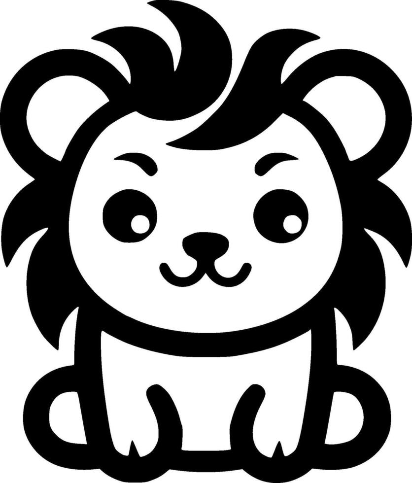 Lion Baby, Minimalist and Simple Silhouette - illustration vector