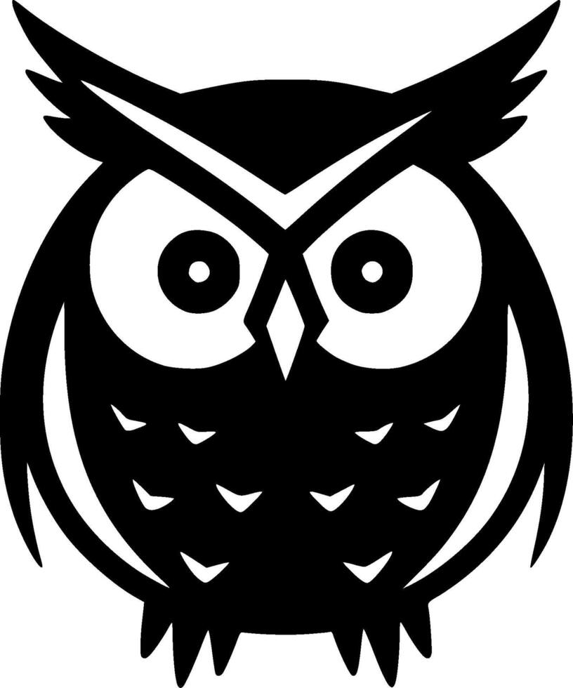 Owl, Black and White illustration vector