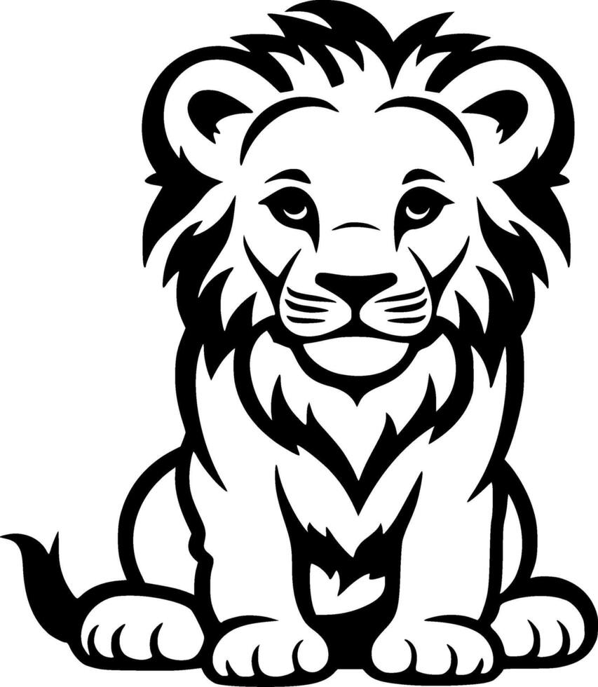 Lion Baby, Minimalist and Simple Silhouette - illustration vector