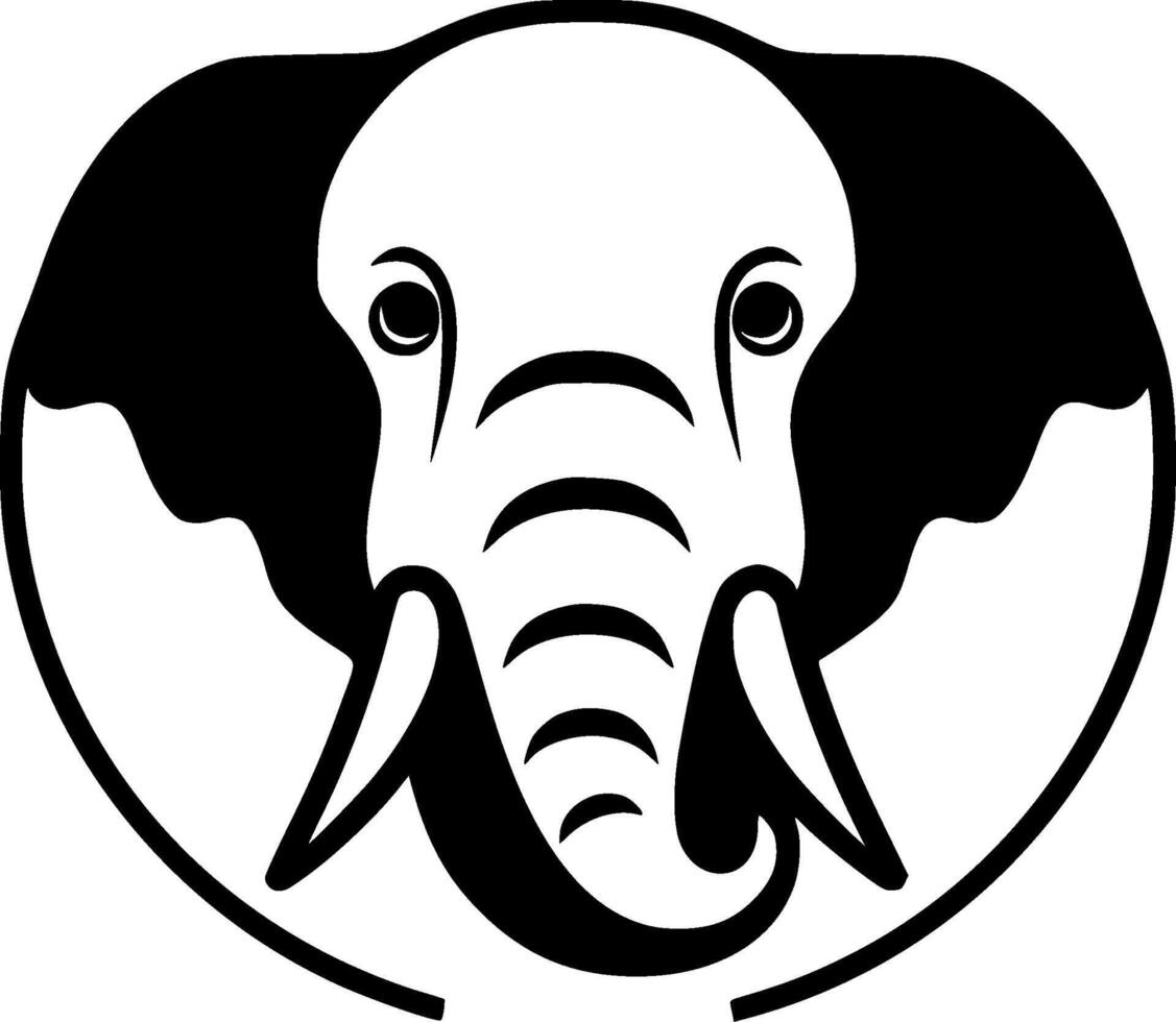 Elephant, Minimalist and Simple Silhouette - illustration vector