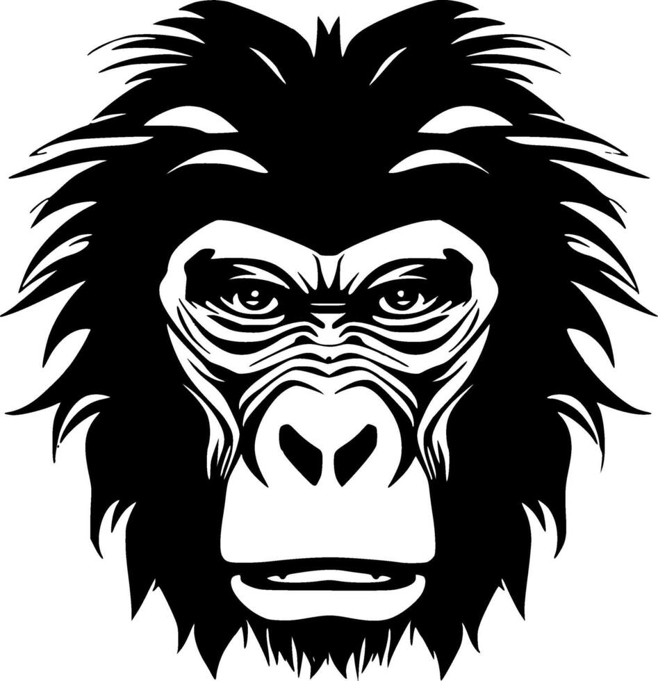 Baboon - Black and White Isolated Icon - illustration vector