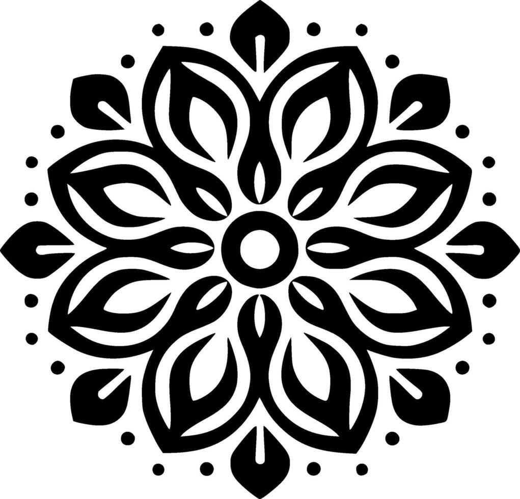 Mandala, Black and White illustration vector
