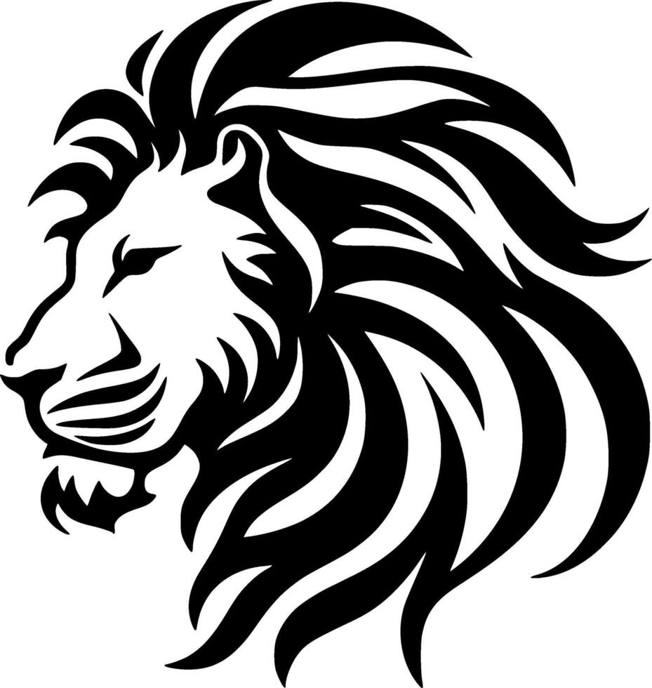 Lion - Black and White Isolated Icon - illustration vector