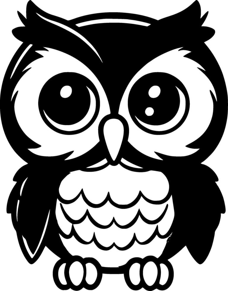 Owl Baby - Minimalist and Flat Logo - illustration vector