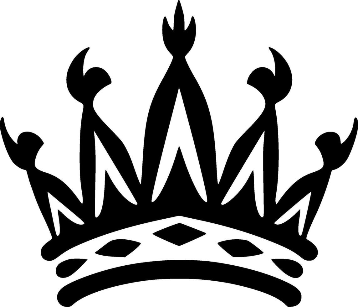 Crown - Black and White Isolated Icon - illustration vector