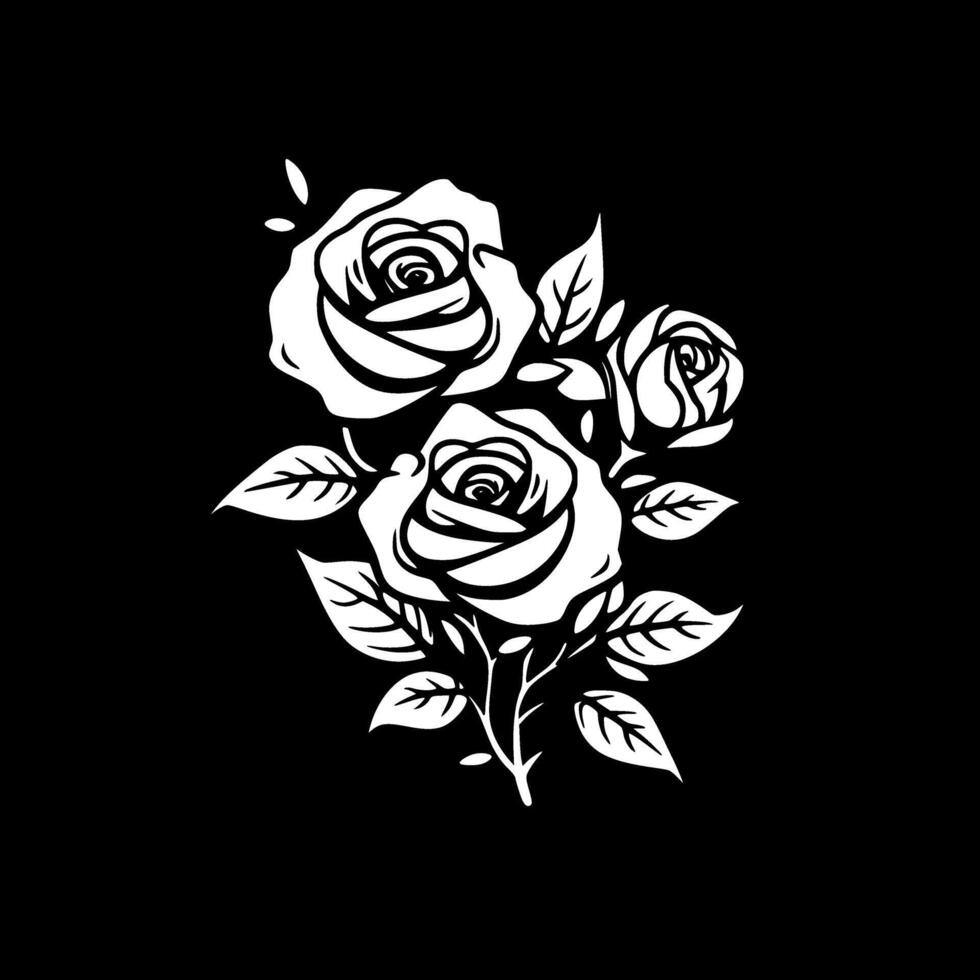 Roses, Black and White illustration vector