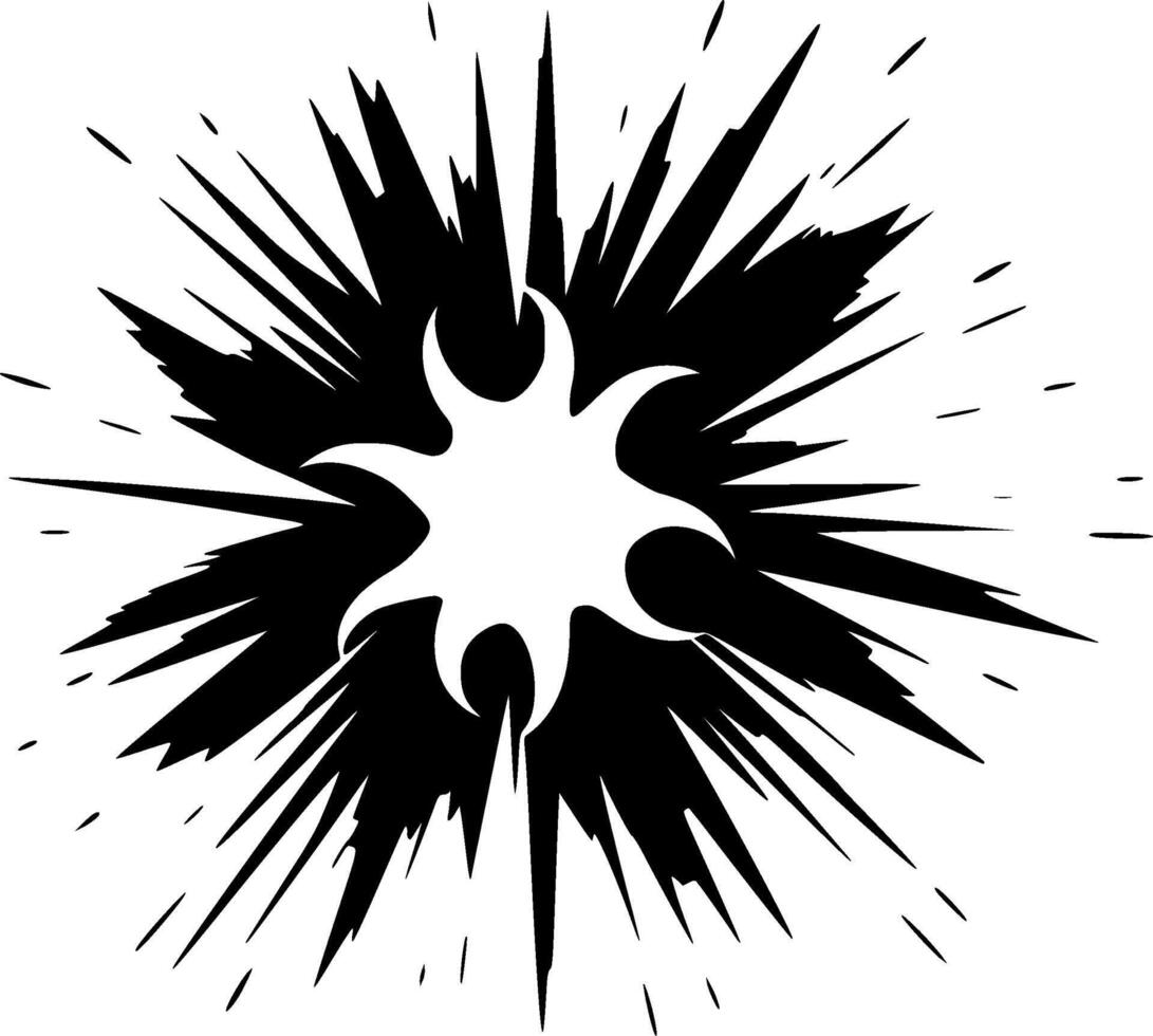 Explosion, Black and White illustration vector