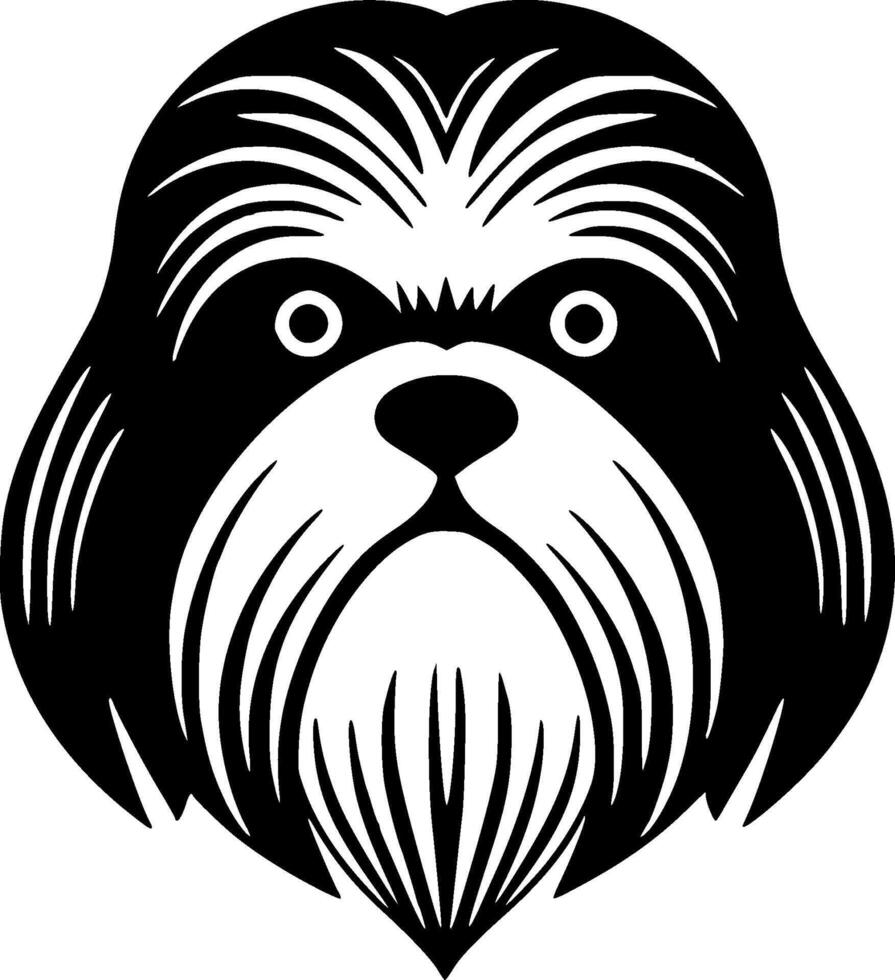 shih tzu, minimalista y sencillo silueta - ilustración vector