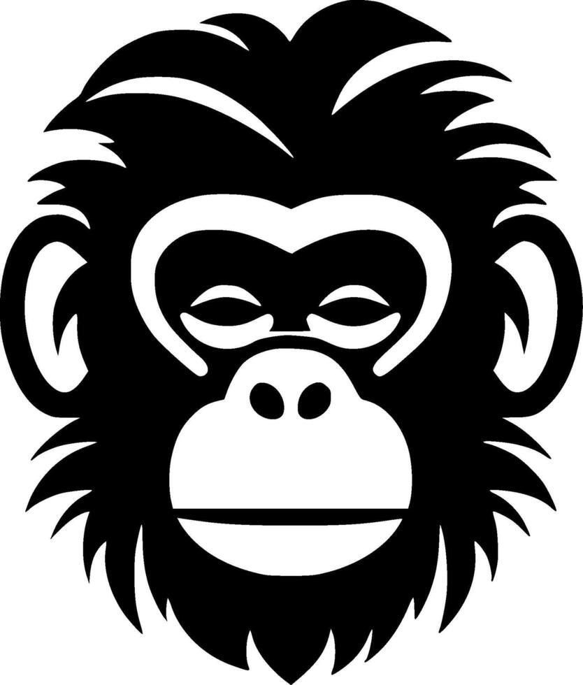 Monkey, Minimalist and Simple Silhouette - illustration vector