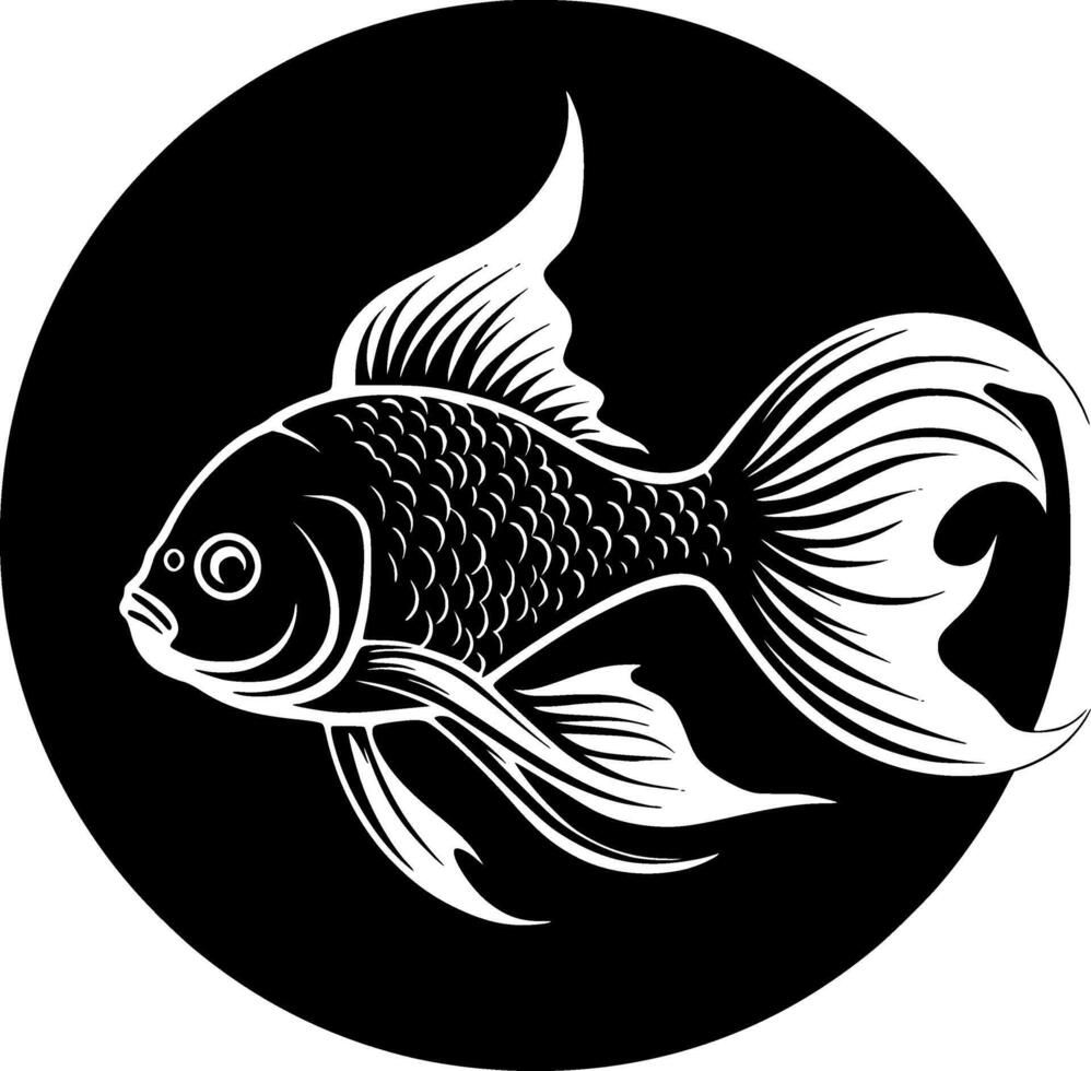 Goldfish, Minimalist and Simple Silhouette - illustration vector