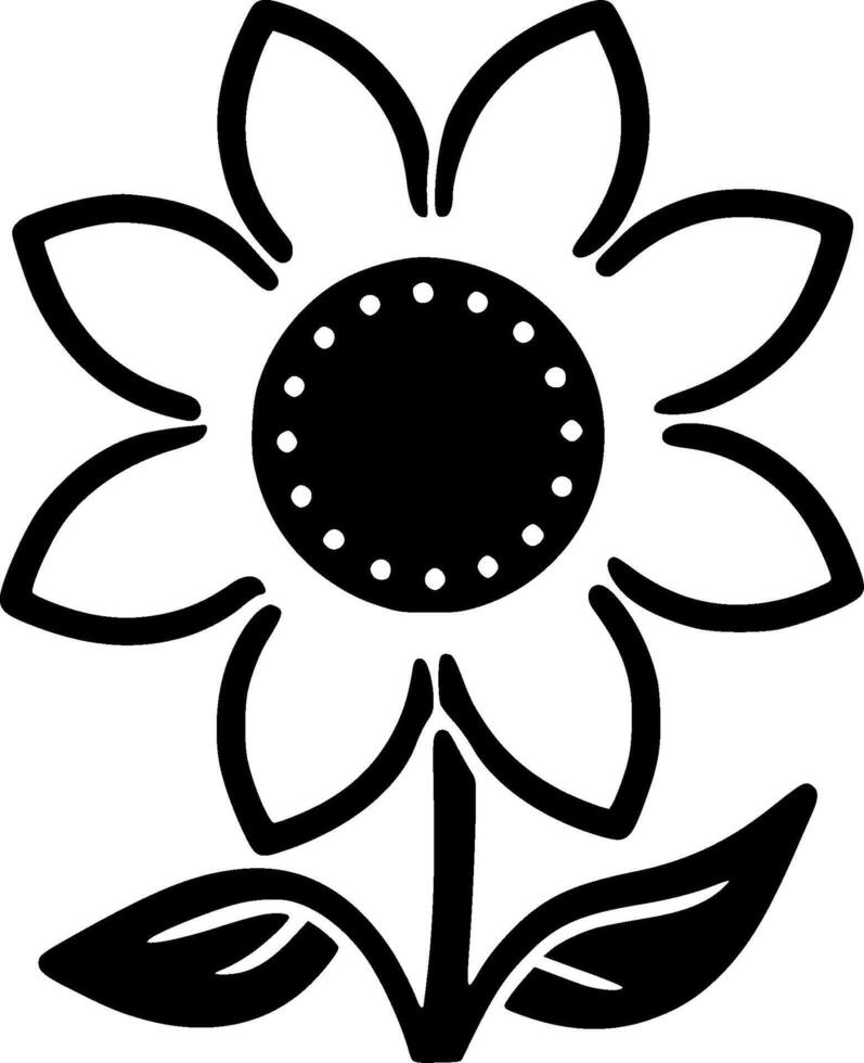 Flower, Black and White illustration vector