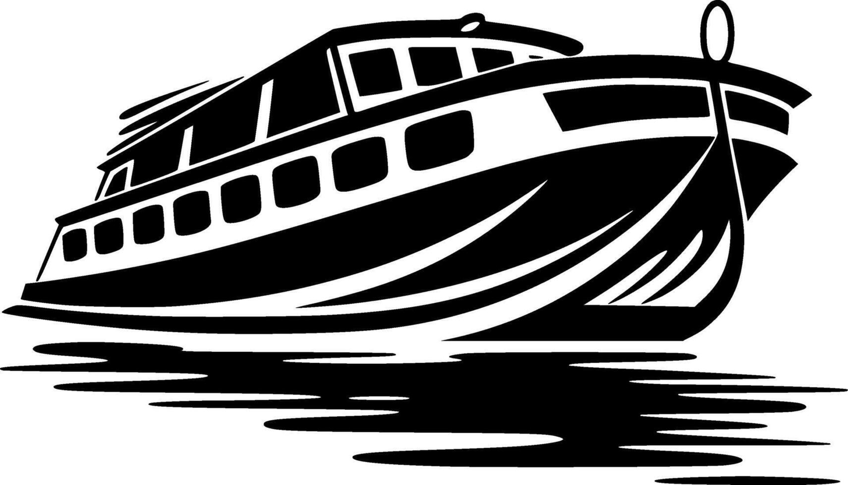 Boat, Minimalist and Simple Silhouette - illustration vector