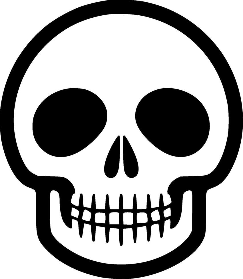 Skeleton - Black and White Isolated Icon - illustration vector