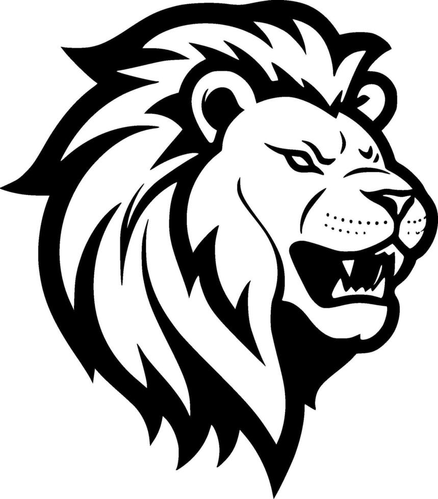 león - minimalista y plano logo - ilustración vector